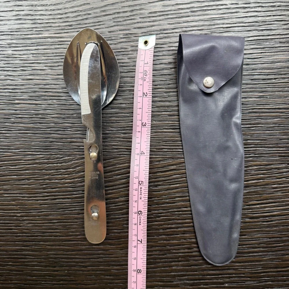 Camping Cutlery Set Packable Stainless Steel Made in Japan 3pc Pouch